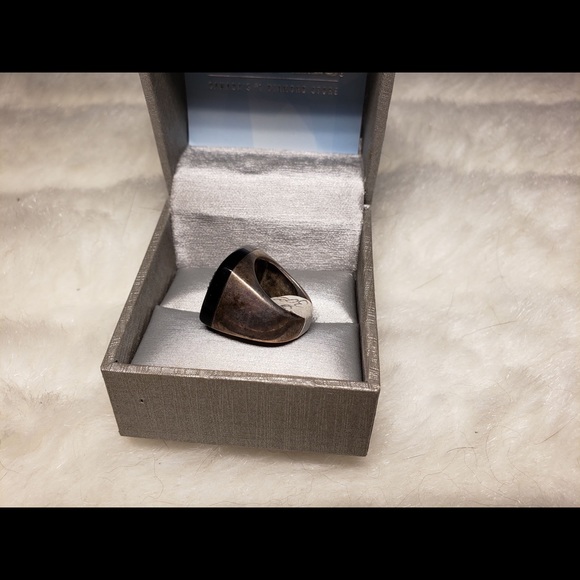 Sterling Silver Ring With Black Onyx & Hematite - Picture 4 of 4
